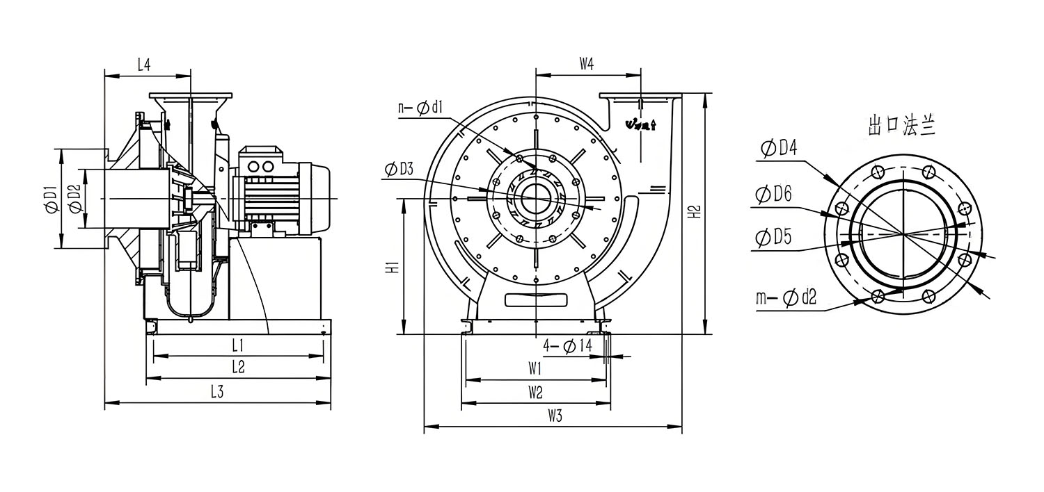 塑料高壓風(fēng)機(jī)安裝圖